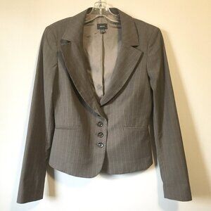 NWOT Virgin Wool Blend Grey and Pink Pinstripe Blazer